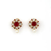 Zeenat Bloom Stone & Pearl Earrings