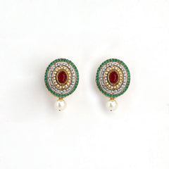 Mahveen Pearl Drop Studs