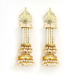 Parizah Pearl Cascade Jhumka Earrings