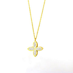 Elegant Crystal-Studded Clover Pendant