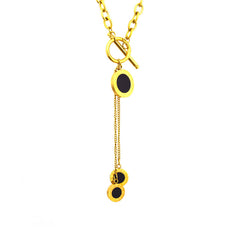 Roman Dial Drop Pendant Chain