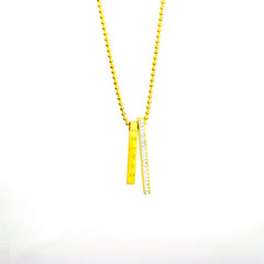 Roman Numeral & Crystal Bar Pendant