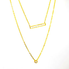 Double-Layer Gold Bar Pendant