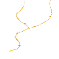 Gold Bar Lariat Y-Pendant