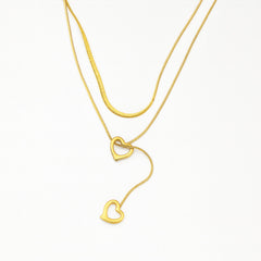 Twin Hearts Gold Pendant