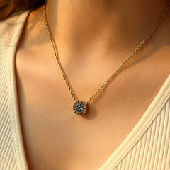 Gold Bezel Solitaire Pendant – Crystal Center