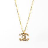 Crystal-Studded Twin C Pendant