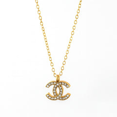 Crystal-Studded Twin C Pendant