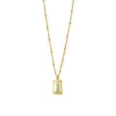 Iridescent Pearl Drop Gold-Plated Pendant