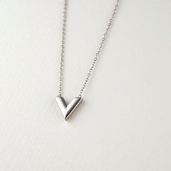 Minimalist V-Shaped Silver Pendant