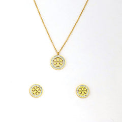 Classic Cutout Medallion Set with Crystal Border