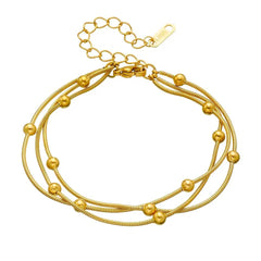 Golden Bead Flow Bracelet