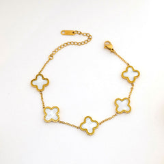 Clover Enamel Charm Bracelet