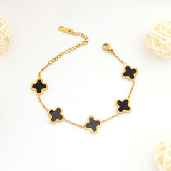 Clover Enamel Charm Bracelet