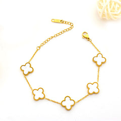 Beaded Clover Charm Bracelet