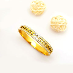 Cuban Cut Crystal Edge Bangle