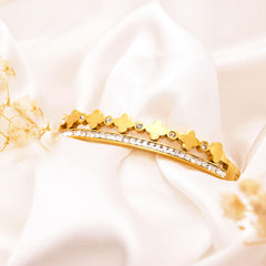 Golden Clover Crown Bracelet