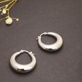Classic Dome Silver Hoop Earrings