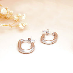 Chunky Oval Silver Hoops