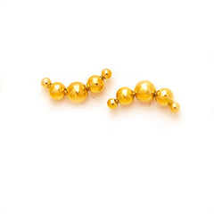 Gold Bubble Climber Stud Earrings