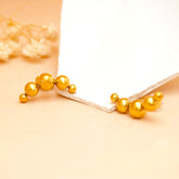 Gold Bubble Climber Stud Earrings