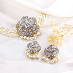 Elysian Bloom Pearl & Stone Choker Set