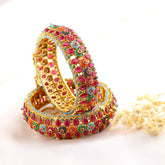 Gulbahar Floral Gold Bangles