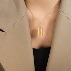 Mini Abacus Gold Pendant Necklace