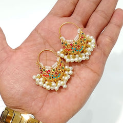 Mehrunisa Pearl Hoop Jhumka Earrings