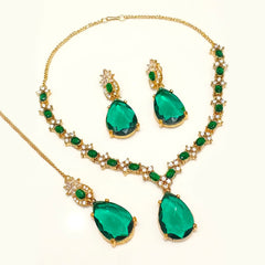 Tear-Drop Stone Necklace Set