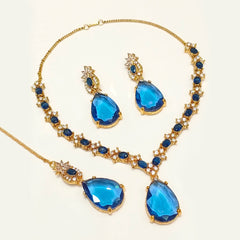 Tear-Drop Stone Necklace Set