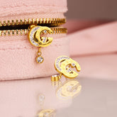 Crystal Drop Double G Stud Earrings