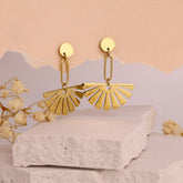 Golden Fanburst Drop Earrings