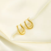 Twist Texture Classic Gold Hoop Earrings