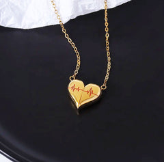 Heartbeat Heart Pendant Necklace