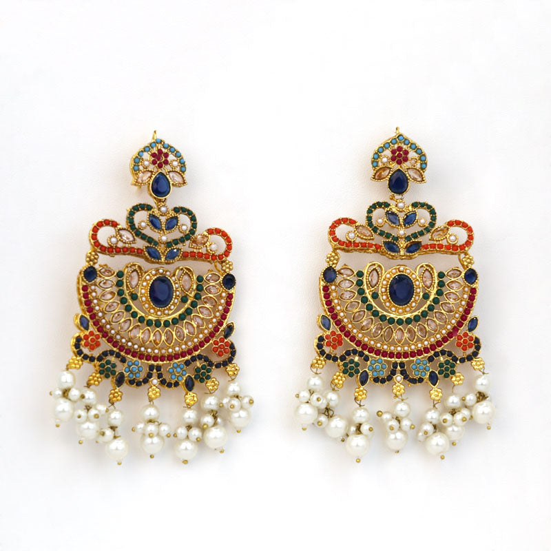 Nooré Rang Stone & Pearl Heritage Earrings