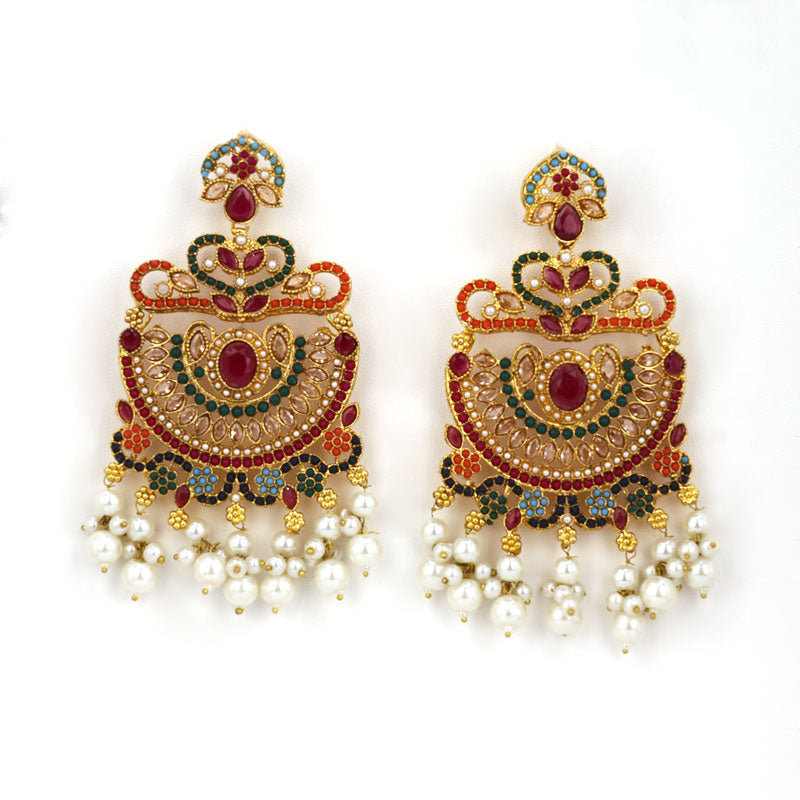 Nooré Rang Stone & Pearl Heritage Earrings