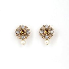 Zeenat Bloom Stone & Pearl Earrings