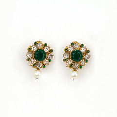 Zeenat Bloom Stone & Pearl Earrings
