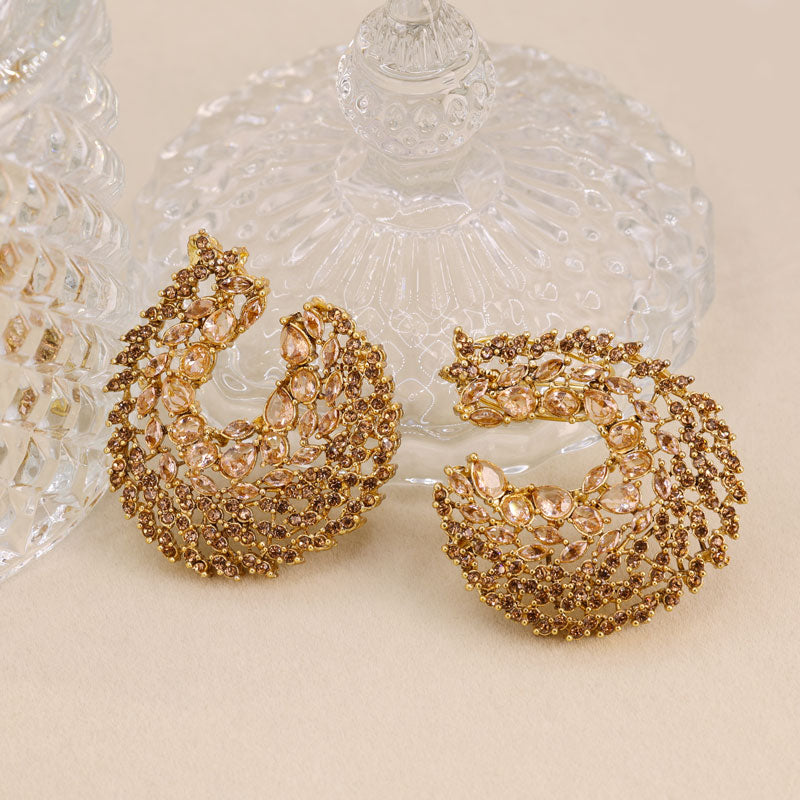 Meher Crescent Stone Earrings