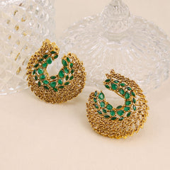Meher Crescent Stone Earrings