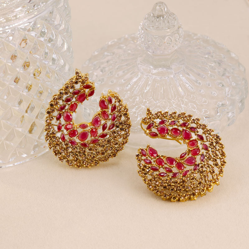Meher Crescent Stone Earrings