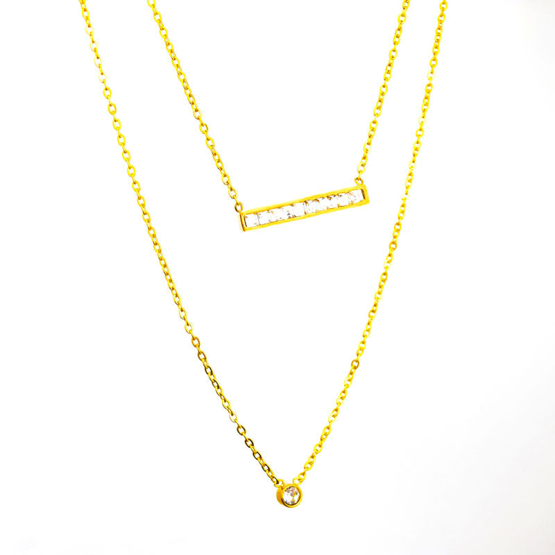 Double-Layer Gold Bar Pendant
