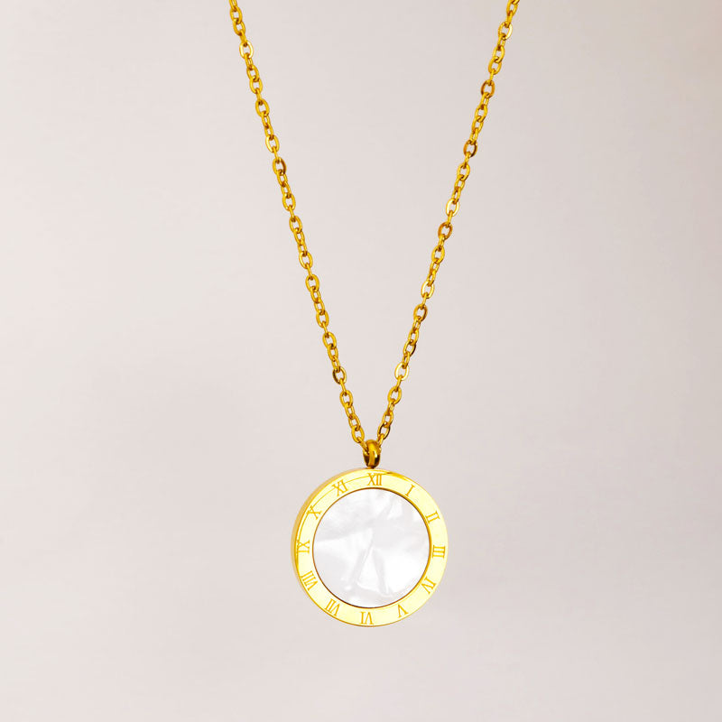 Roman Halo Mother of Pearl Pendant Necklace