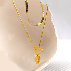 Twin Hearts Gold Pendant
