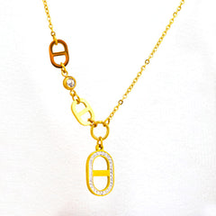 Geometric Link Drop Pendant