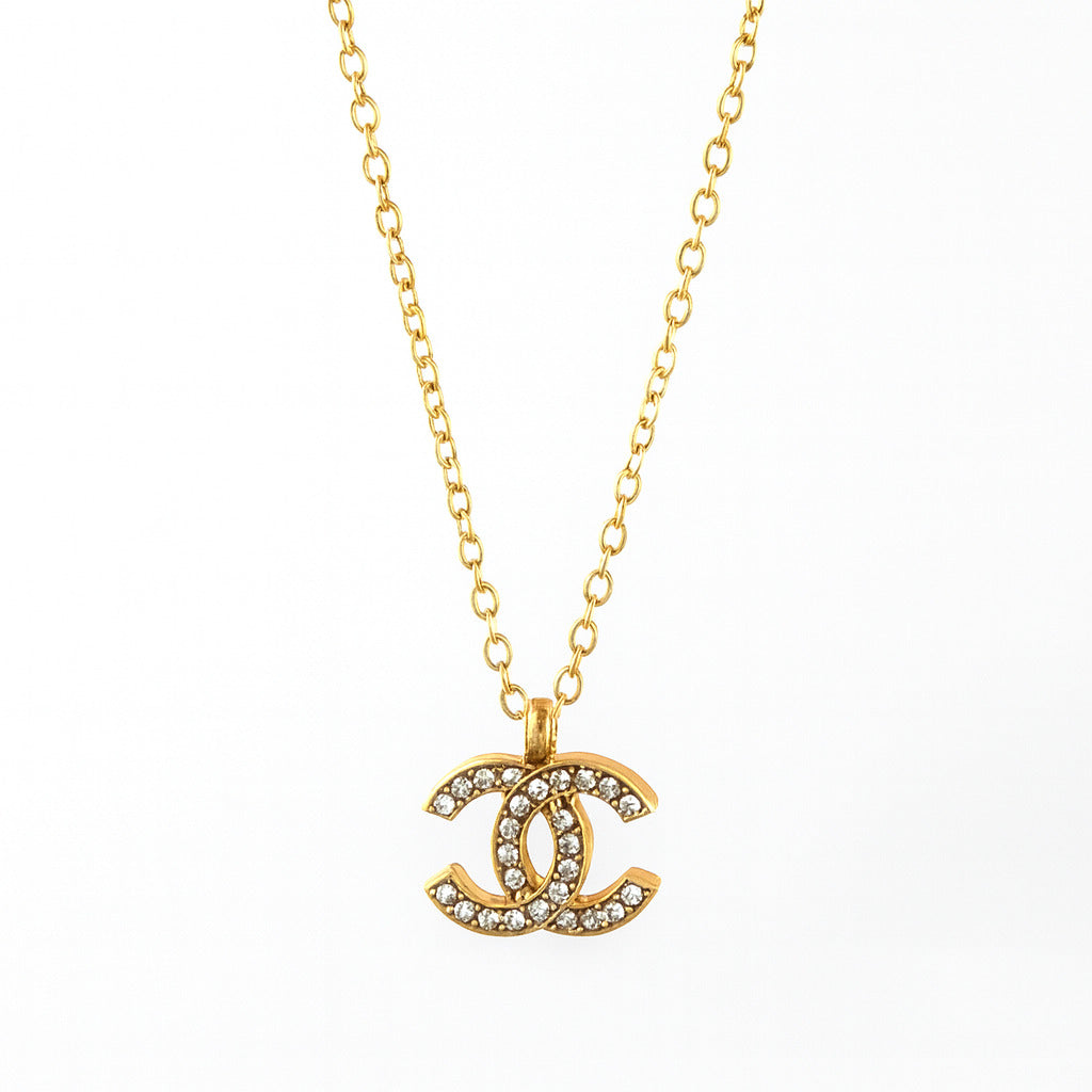 Crystal-Studded Twin C Pendant