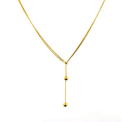 Minimalist Gold Slider Lariat Pendant