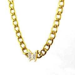 Chunky Butterfly Charm Chain Necklace