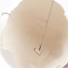 Minimalist V-Shaped Silver Pendant